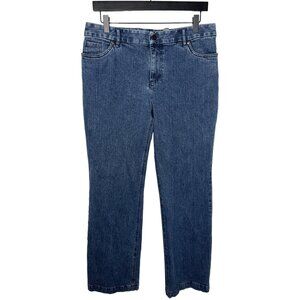 Kate Hill Women’s 10 Wide Leg Jeans Blue High Rise Stretch Denim Casual Pants